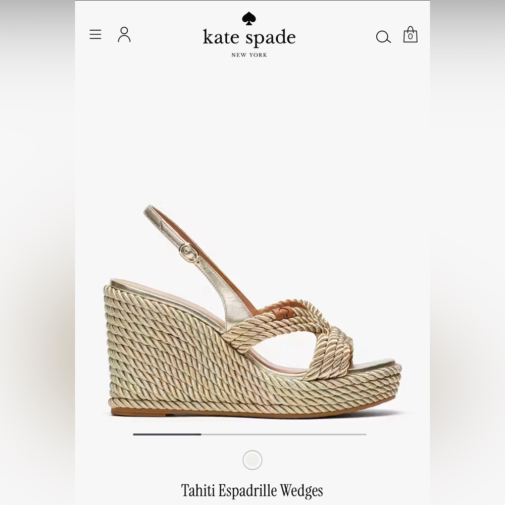 Kate Spade Metallic Gold Wedge Sandals - Picture 3 of 9